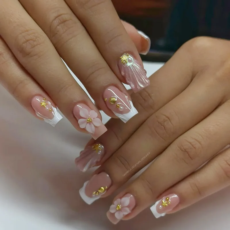 Künstlerische Blumen Acryl Nail Art Karnz