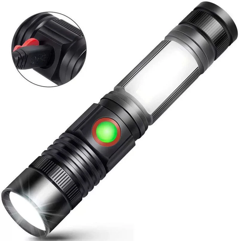 Kompakte Aluminium-Taschenlampe mit USB-Ladung