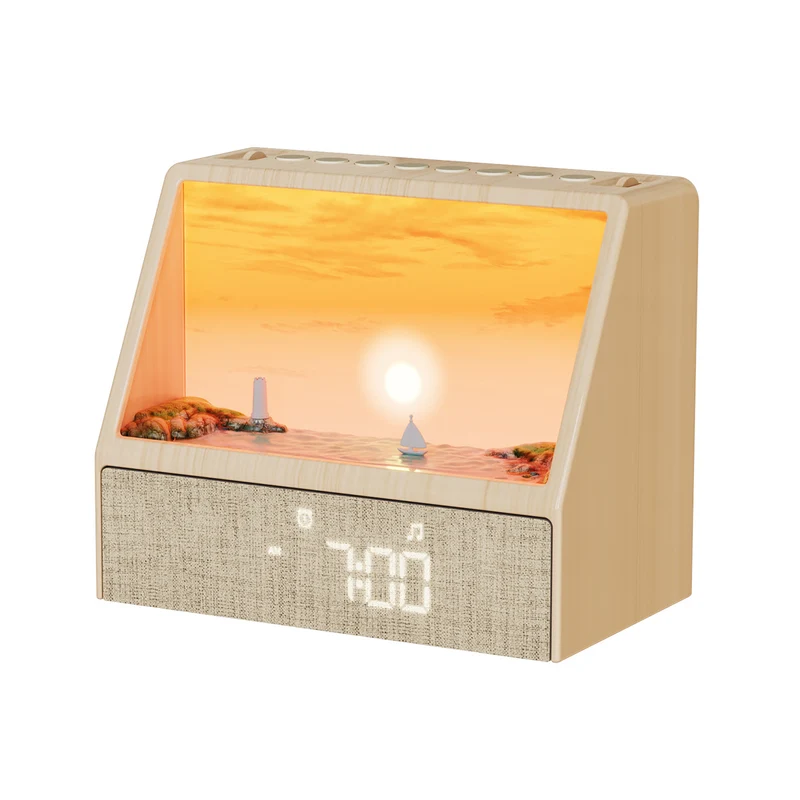 Sonnenaufgang-Wecklicht mit 12/24-Stunden-Anzeige