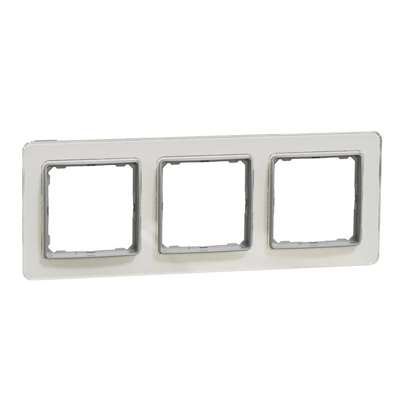 Schneider SDD360803 Sedna Elements 3-Gang Cover Frame Glass Clear