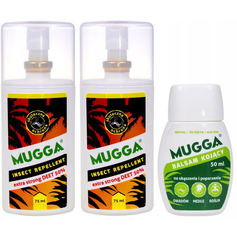 Mugga Set 2x Mugga Spray 50% 75ml + Mugga Beruhigungslotion 50ml