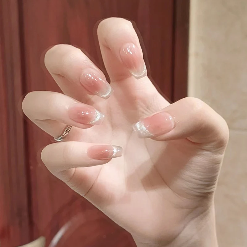 Glänzende French Tip Press-On Nägel Karnz 1789388697