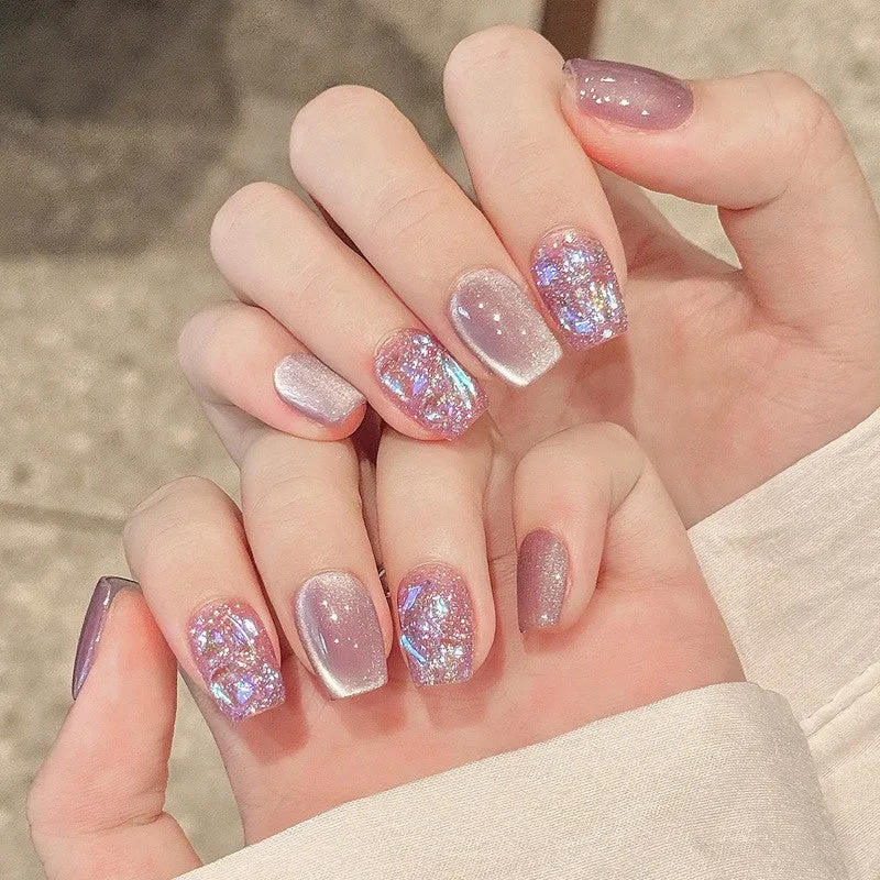 Glitzerndes Acryl Press-On Nail Set Karnz