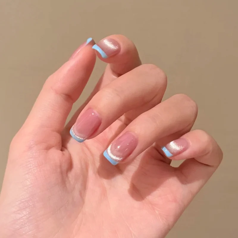 Französische Spitzen-Gel Press-On Nägel Karnz