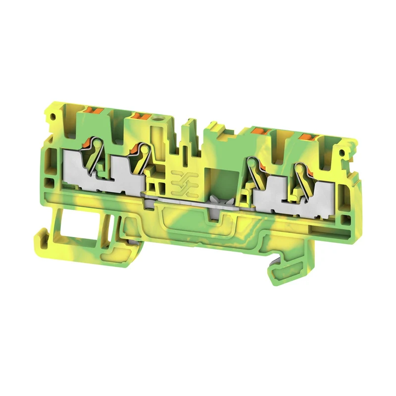 1521540000 Weidmüller A4C 2.5 PE Terminal Block, PUSH IN, 2.5mm², Green/Yellow