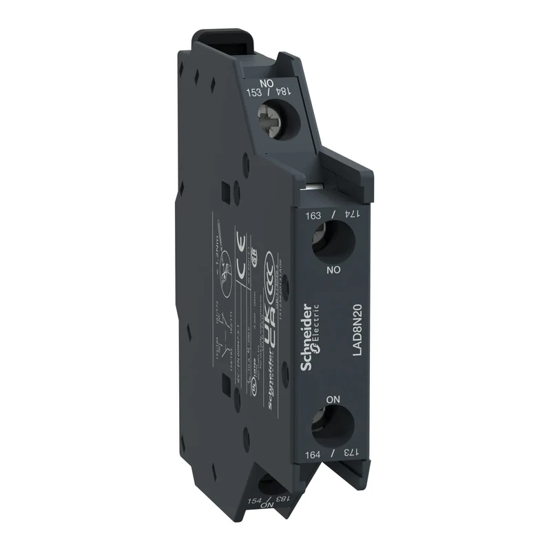 Schneider LAD8N20 Auxiliary Contact Block, TeSys Deca, 2NO, Side Mounting, Screw