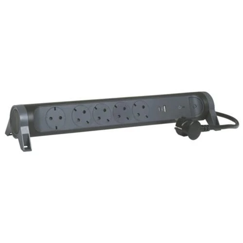 Legrand 694514 Rotating Multi-Outlet Extension 5-Socket USB Surge 1.5m