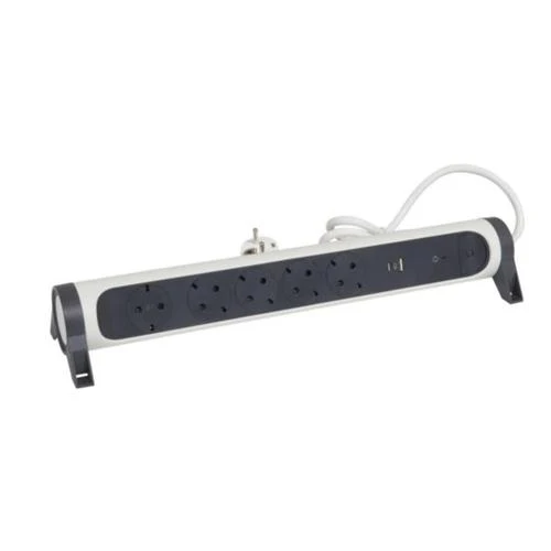 Legrand 694510 Rotating Multi-Outlet Extension 5-Socket USB Surge 1.5m