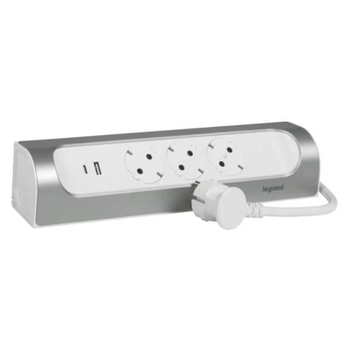 Legrand 694502 Angle Multi-Outlet Extension 3-Socket USB-A/C Kitchen White