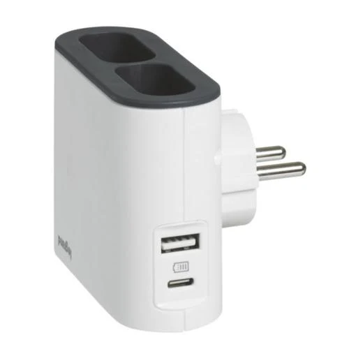 Legrand 049401 Bed Corner Multi-Outlet Plug 2P 6A USB-A/C Phone Holder