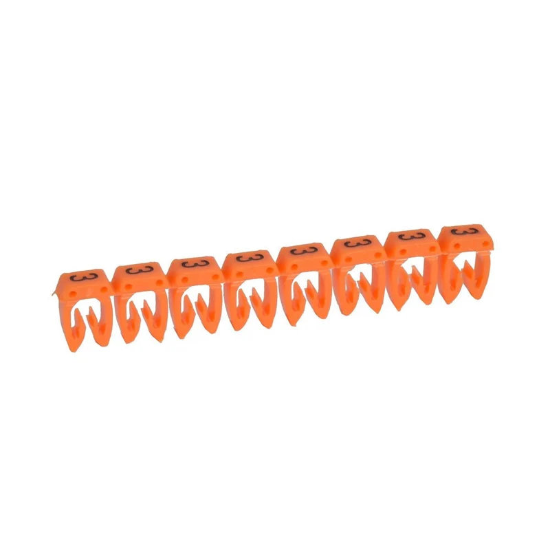 Legrand 038103 CAB3 Wire Marker Number '3' Orange 0.15 to 0.5 mm² Strip of 25