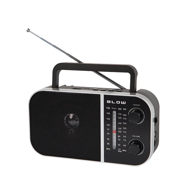 Tragbares analoges Radio AM/FM RA6 batterie- und netzbetriebener Blow