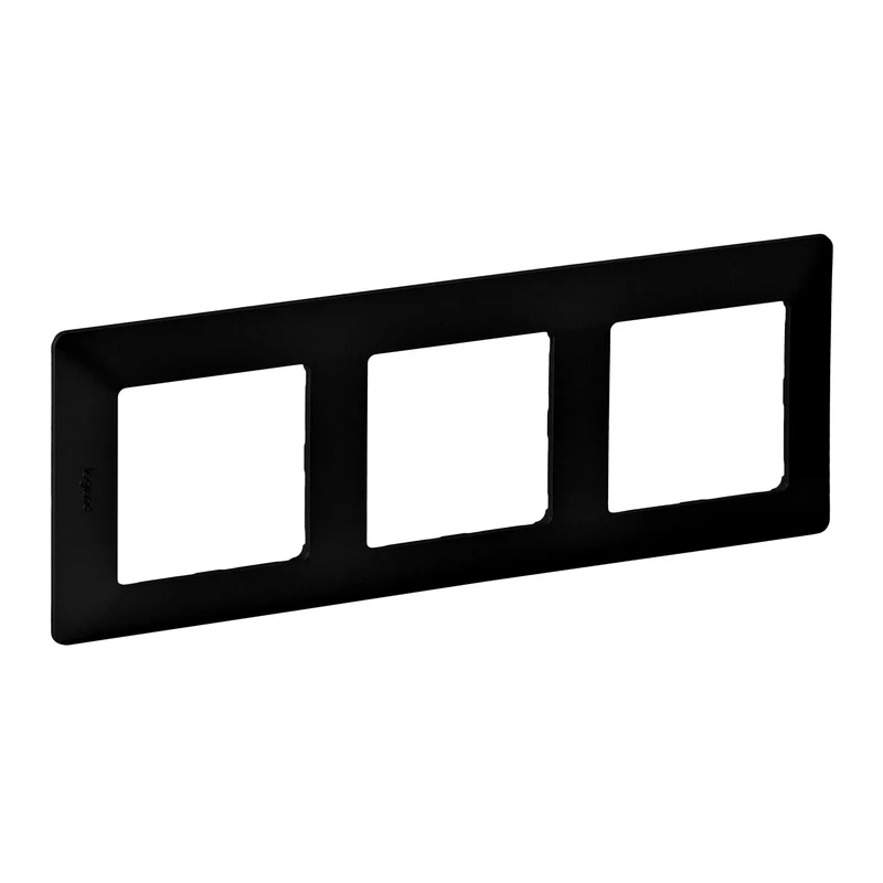 Legrand 754253 Valena Life 3-Gang Plate Matt Black