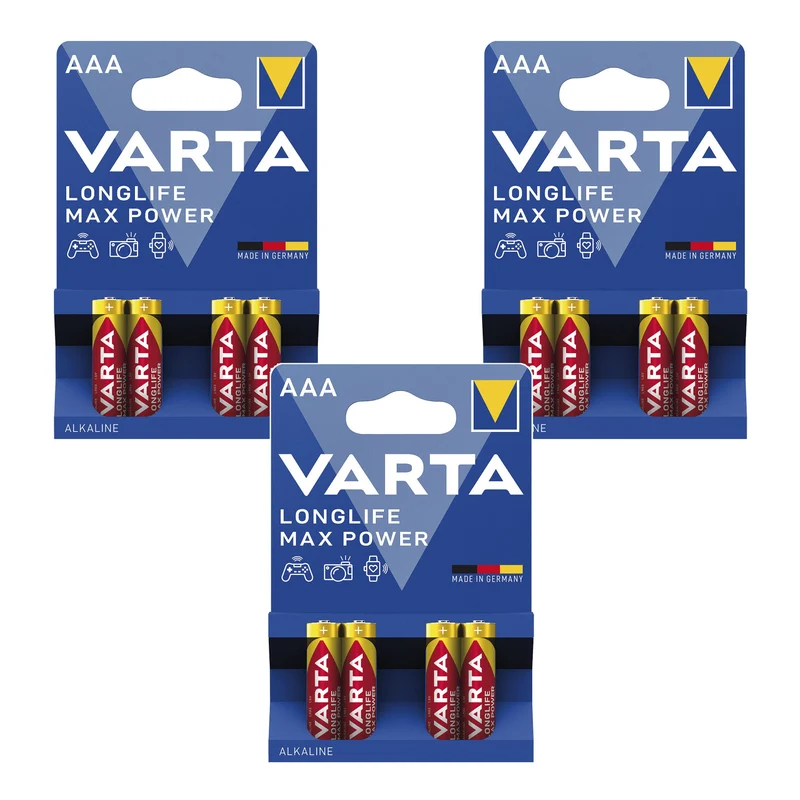 12x R-03/R03/AAA-Alkalibatterie 1,5 V, Varta Longlife Max Power