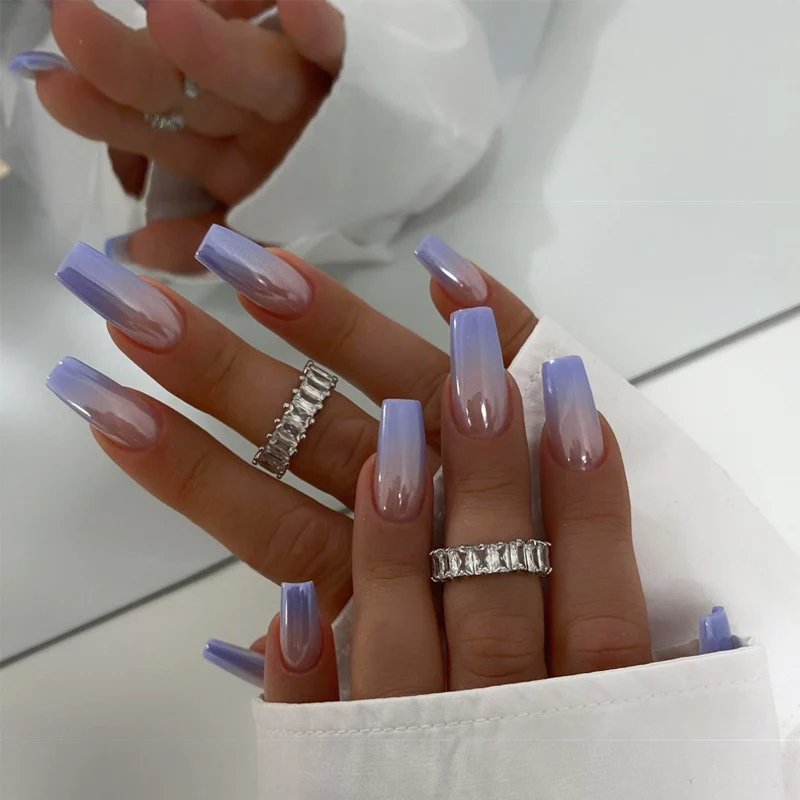 Elegante Ombre Lange Press-On Nägel Karnz
