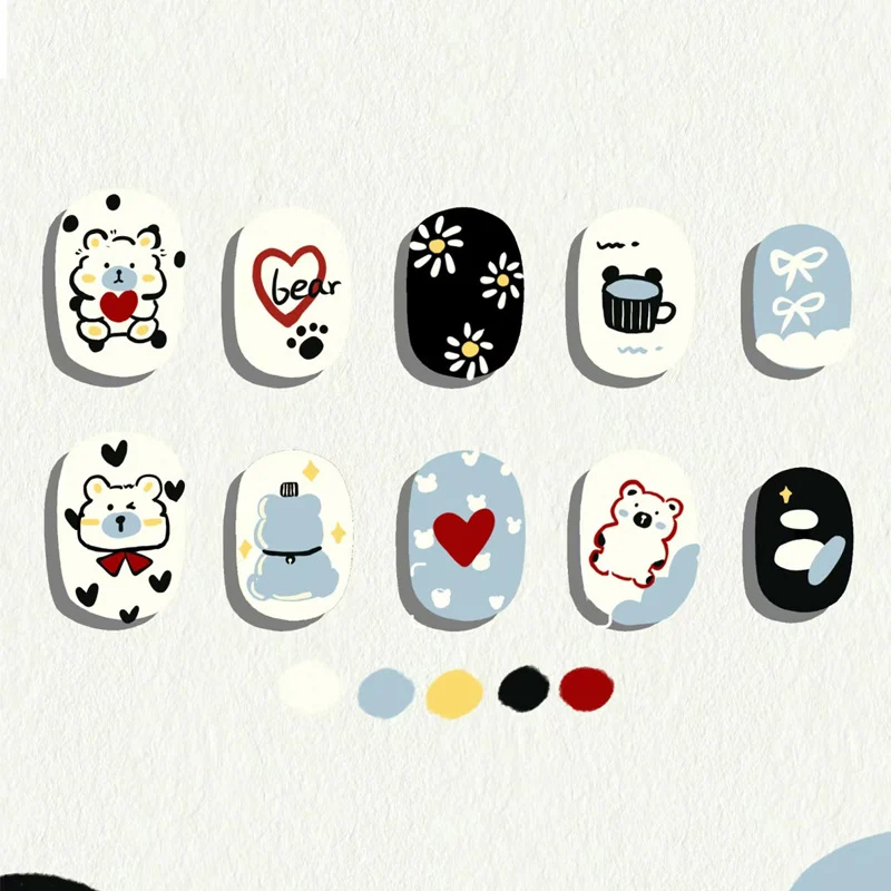 Verspieltes cartoon-themed press-on Nagelset Karnz 1789389236