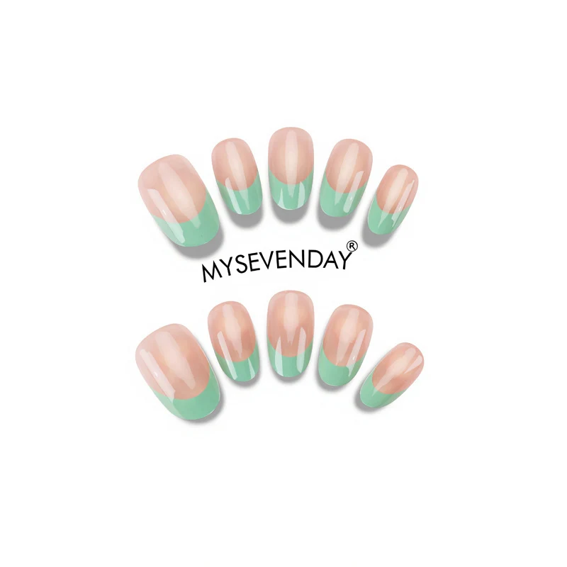 Stylisches Press-On-Nagelset mit French Tip Design Karnz