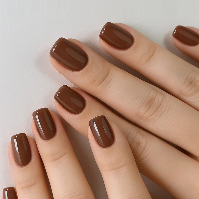 Premium Quadrat Press-On Nagelset mit glänzendem Finish Karnz
