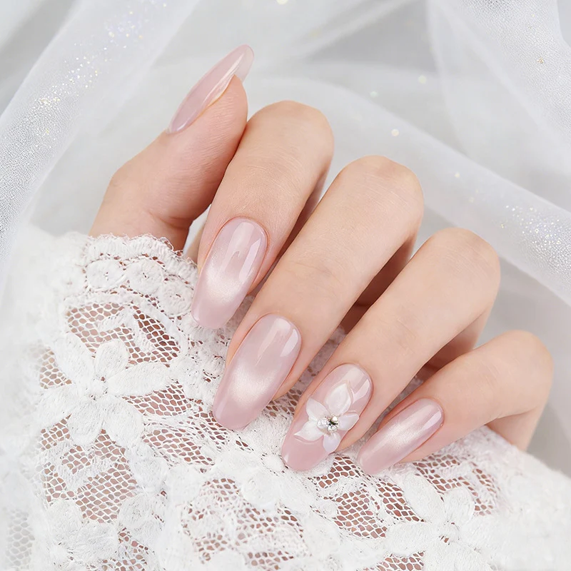 Premium Press-On Nail Art Set mit floralen Verzierungen Karnz