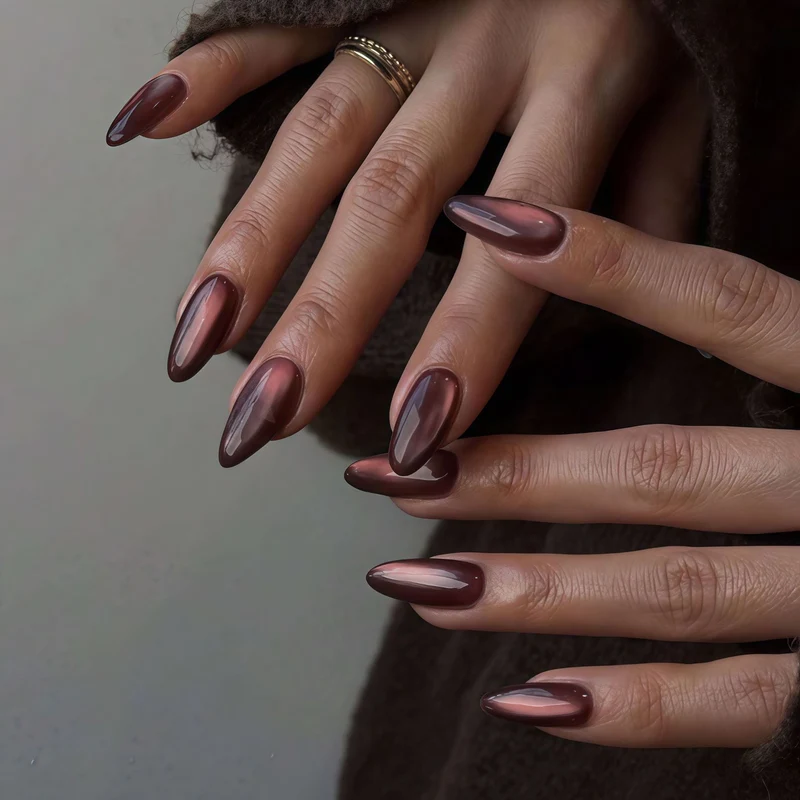 Premium Ombre Stiletto Druck-Nägel Karnz