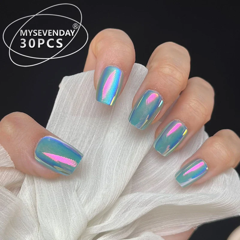 Premium holografisches Press-On-Nagelset Karnz