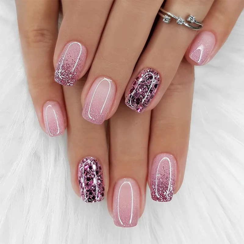Premium Glitter Ombre Press-On Nägel Karnz