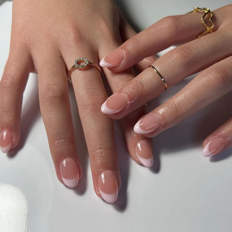 Premium French Tip Press-On Nägel Karnz 1789389350