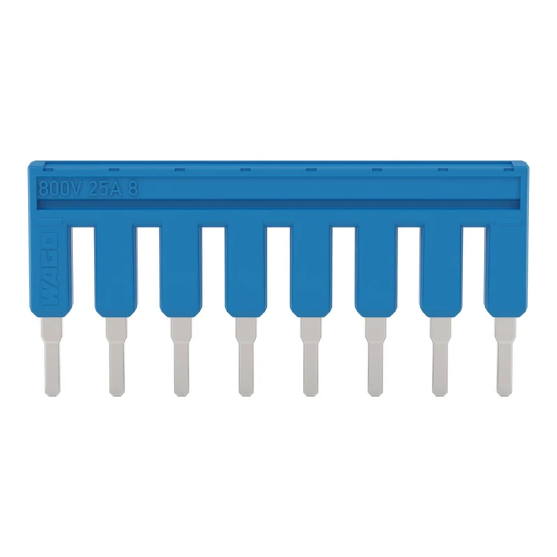 WAGO 2002-408/000-006 8-Way Insulated Push-In Type Jumper Bar Blue