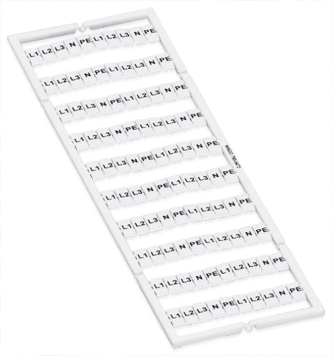 WAGO 793-5472 WMB Marking Card L1 L2 L3 N PE 5 mm White