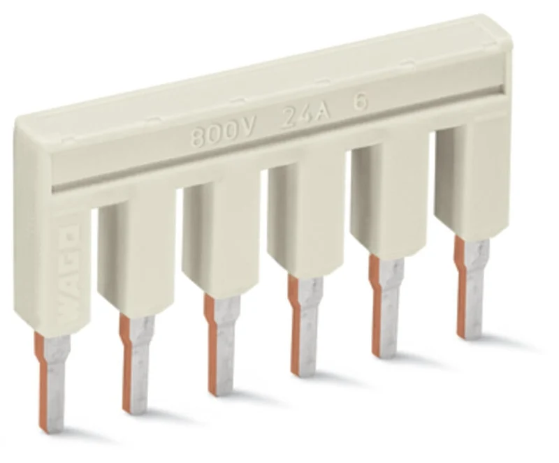 WAGO 2002-406 Push-In Type Jumper Bar 6-Way 25 A Light Gray