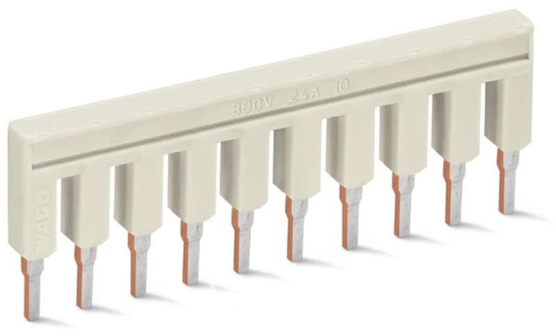 WAGO 2002-410 Push-In Type Jumper Bar 10-Way 800V 25A Light Gray
