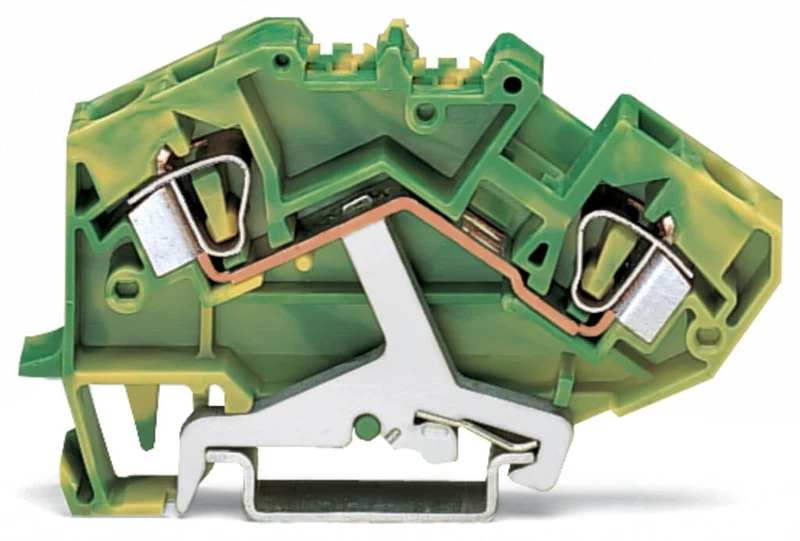 WAGO 782-607 2-Conductor Ground Terminal Block CAGE CLAMP 6 mm² GN-YE