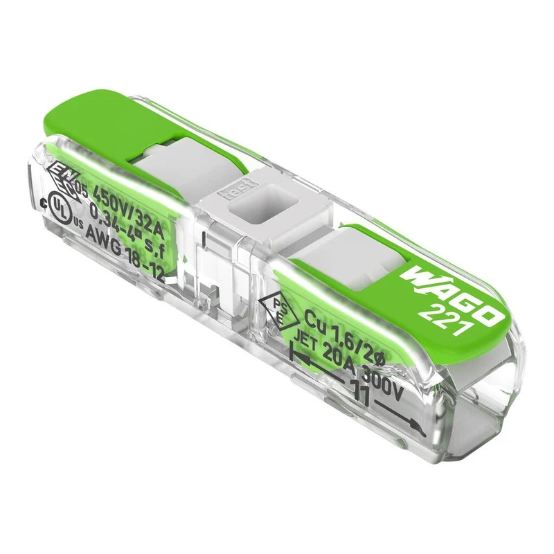 WAGO 221-2421 Inline Splicing Connector with Levers 2-Conductor 4 - Pack of 60