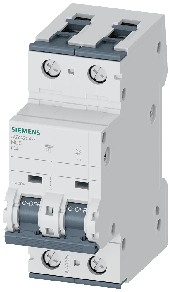 Siemens 5SY4206-7 2-Pole Miniature Circuit Breaker 6 A Type C