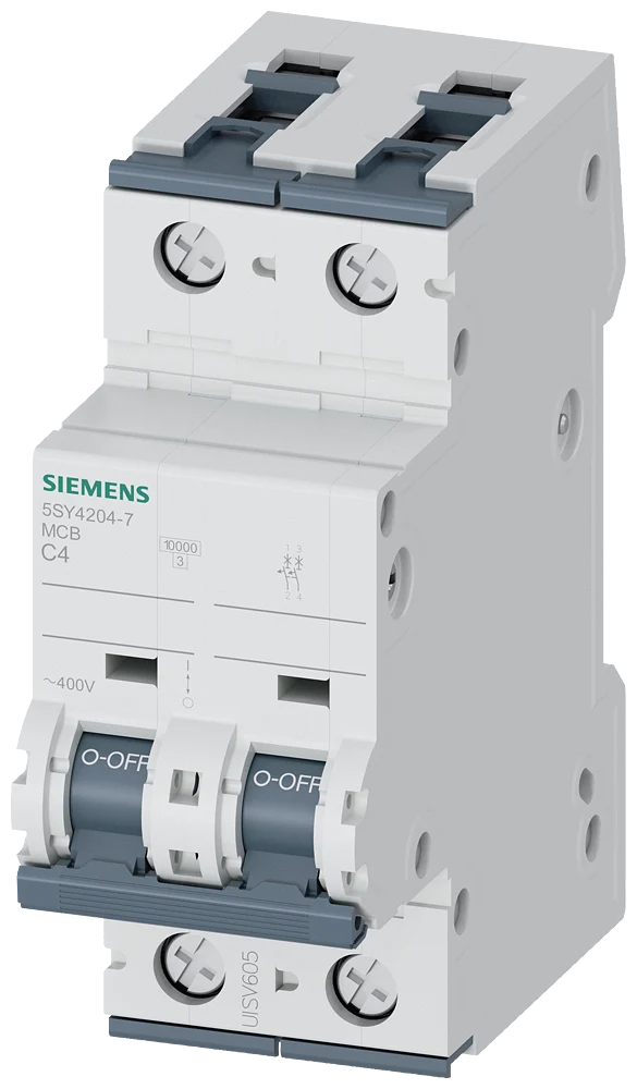 Siemens 5SY4204-7 2-Pole Miniature Circuit Breaker 4 A Type C