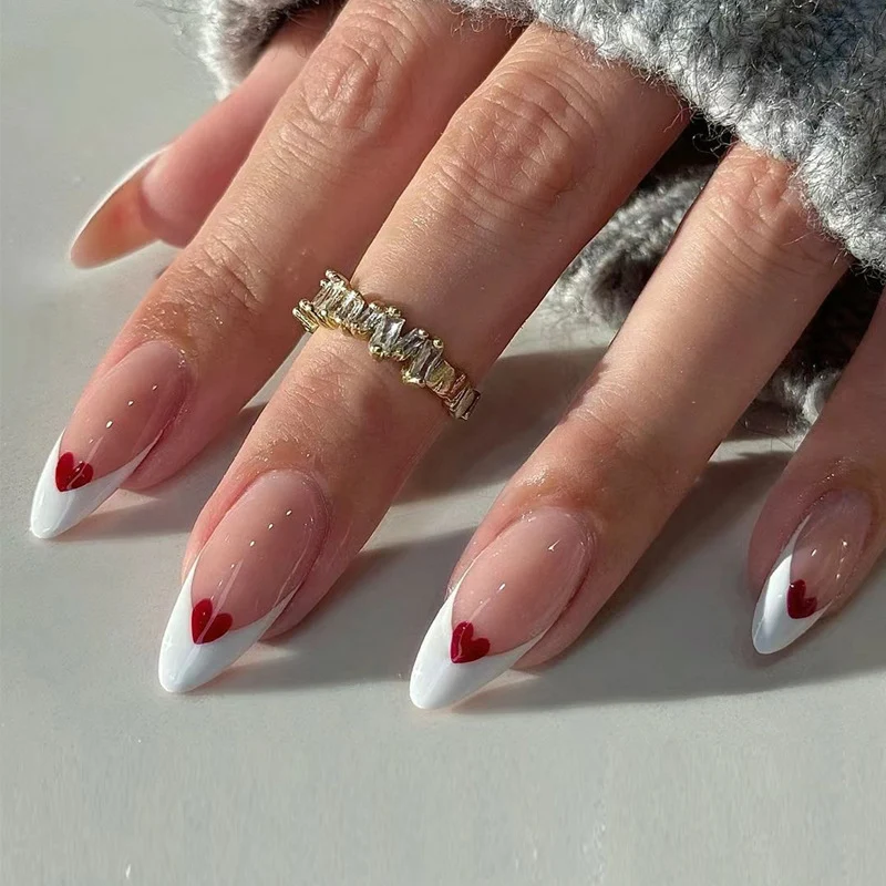 Heart-Accent Press-On Nagelkunst Set Karnz