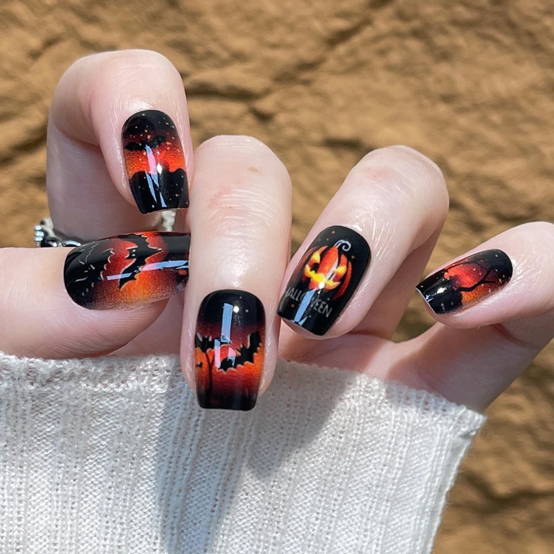 Halloween-Themen Press-On Nagelkunst Set Karnz