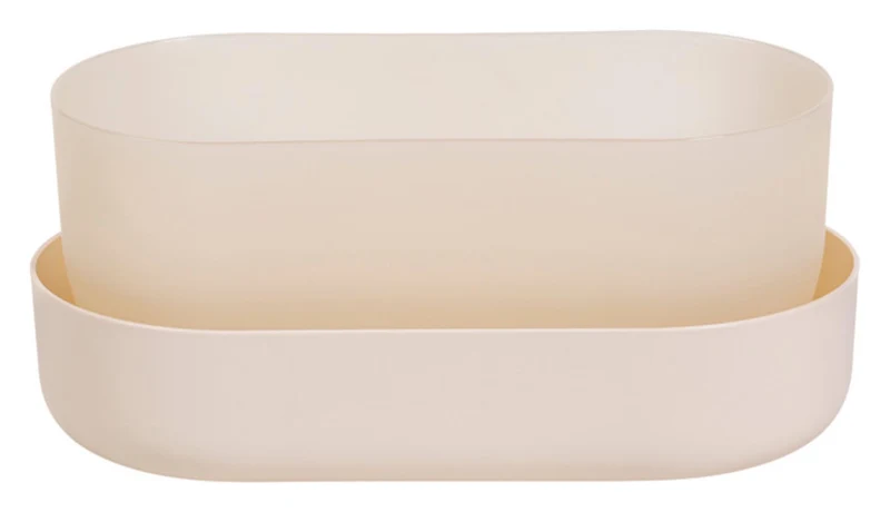 PLASTIA Blumenkasten mit Untersetzer Tolita elfenbein 31 cm