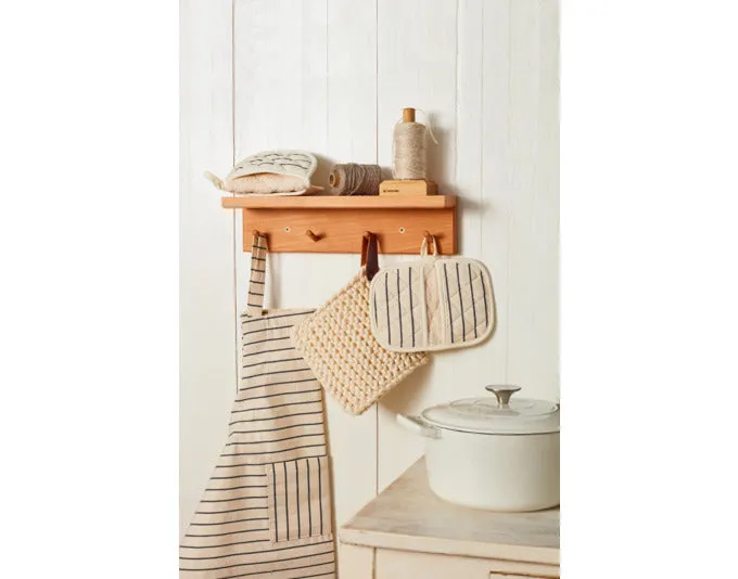 REDECKER Schürze Baumwolle beige gestreift 85x60 cm