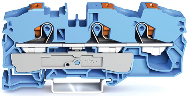 WAGO 2216-1304 3-Conductor Through Terminal Block 16 mm² 76 A Blue