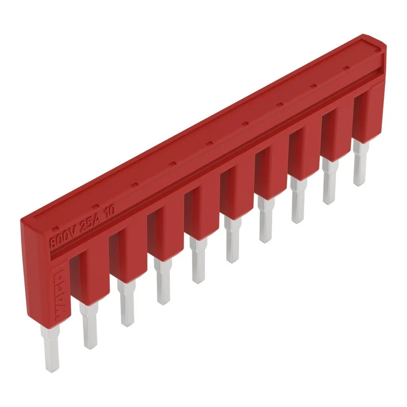 WAGO 2002-410/000-005 Push-In Jumper Bar 10-Way 25 A Red 2002 Series