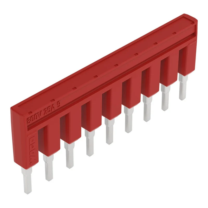 WAGO 2002-409/000-005 Push-In Type Jumper Bar 9-Way Red 800 V 25 A