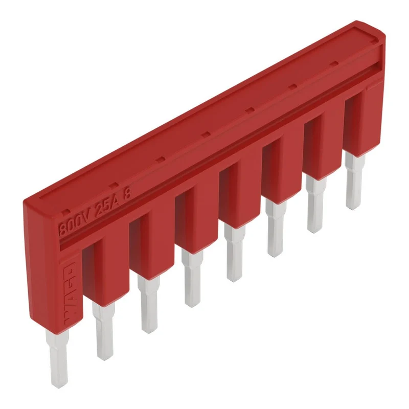 WAGO 2002-408/000-005 Push-In Type Jumper Bar 8-Way 800V 25A Red