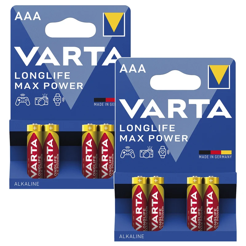 8x R-03/R03/AAA-Alkalibatterie 1,5 V, Varta Longlife Max Power