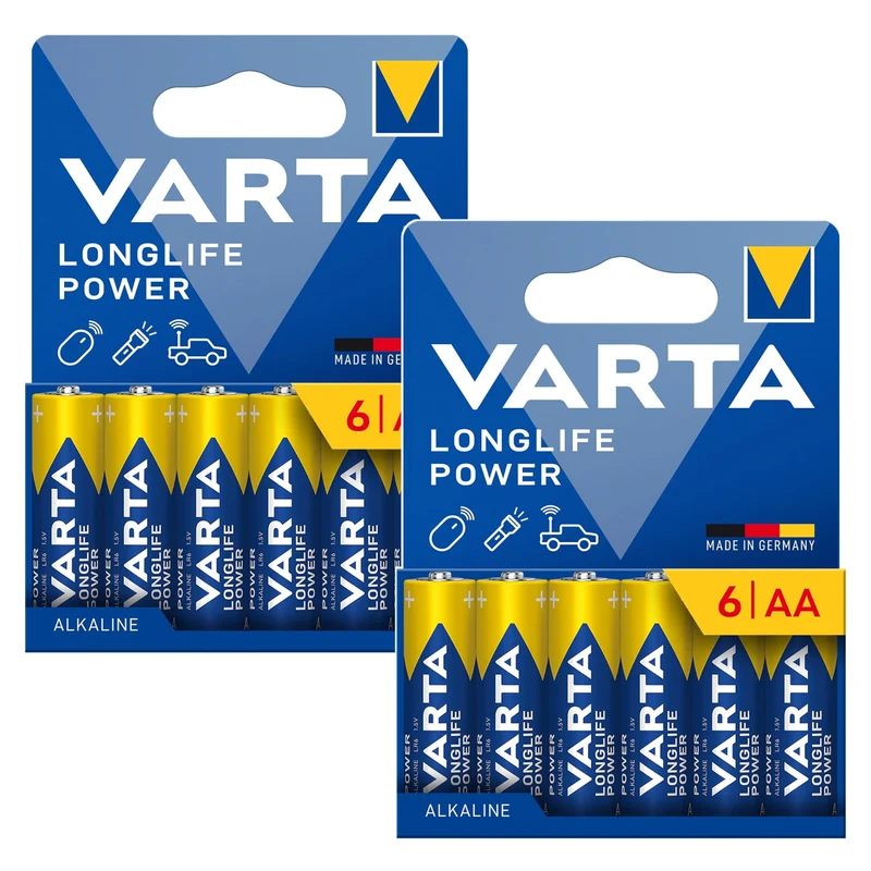 12x Batterie R-06 R06 AA LR06 1,5 V VARTA Longlife Power Alkali
