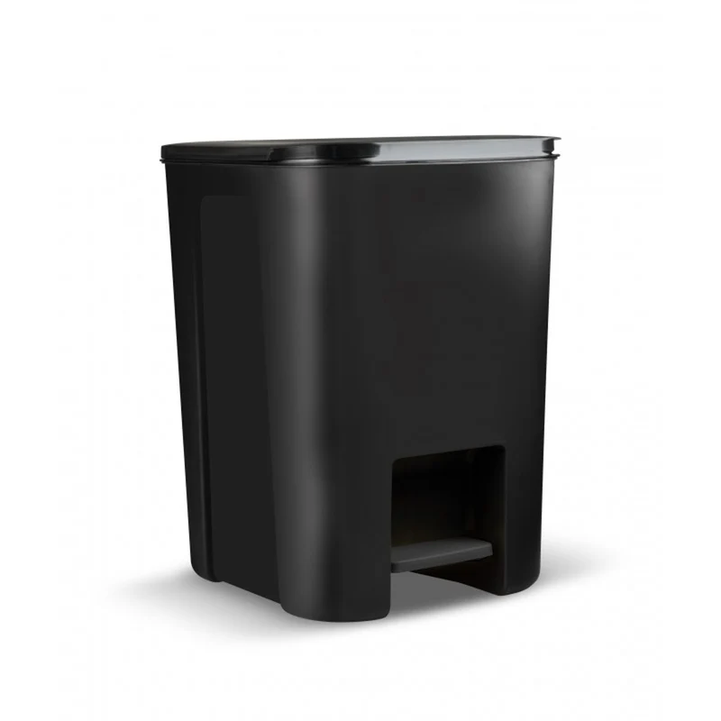 Praktischer Mülleimer, mit Pedal, schwarz, 25l, 10104699