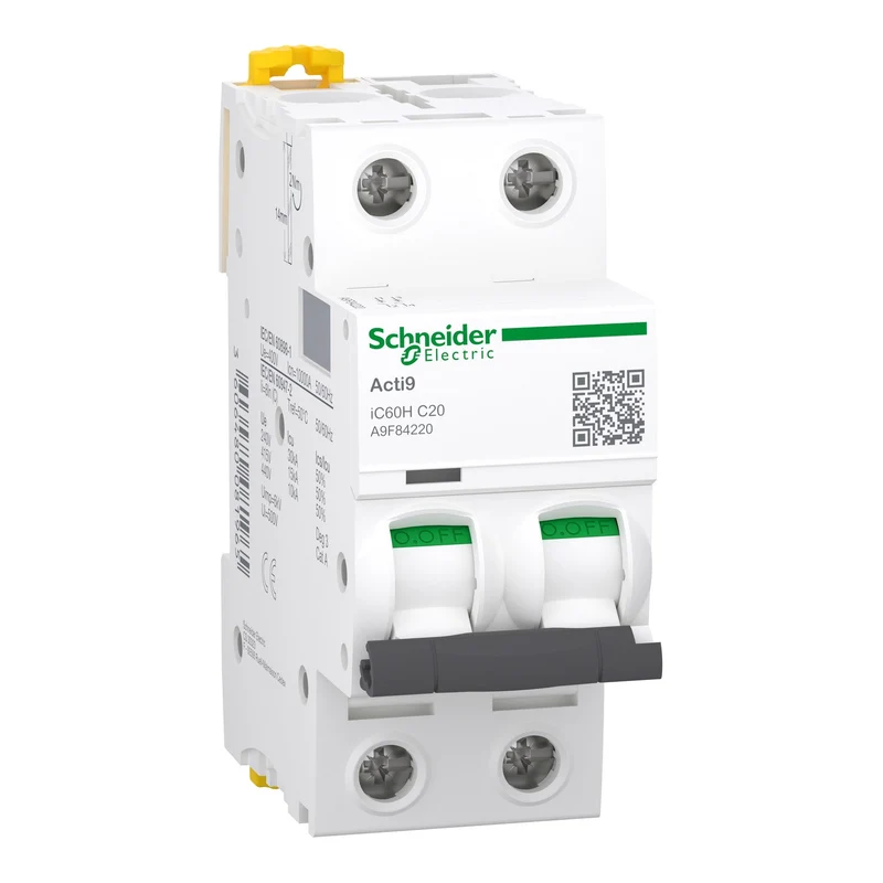 Schneider A9F84220 Acti9 iC60H MCB 2P C 20A 10kA
