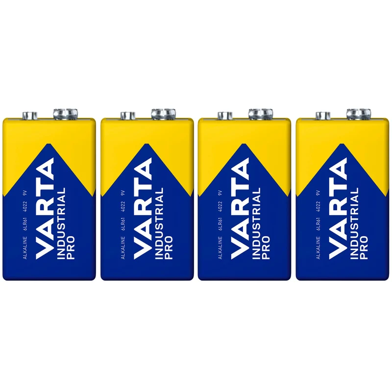4x Batterie R9V R-9 6LR61 9V R-9 Alkaline Varta Industrial Pro