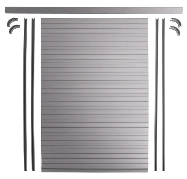 Rolltüre, grau, Komplettset