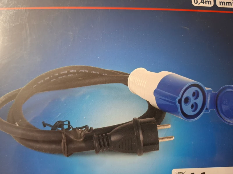 Adapterkabel CEE, Schuko-Stecker, CEE-Kupplung für Campingplatz